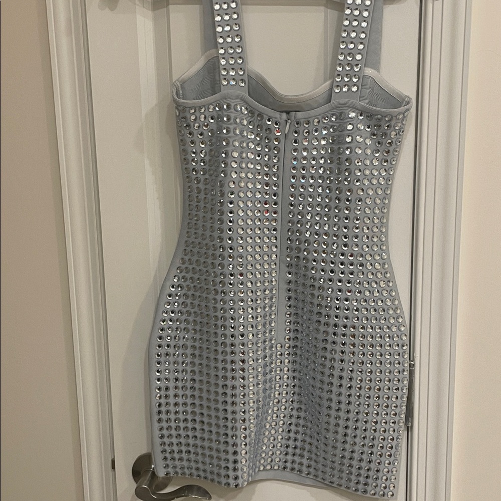 Le Collet Addison Silver Mini Dress - Picture 5 of 8